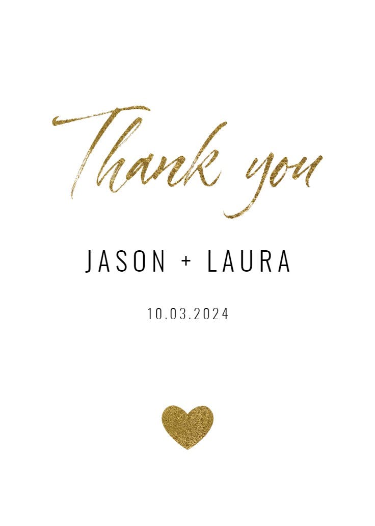 Thank you - wedding thank you card